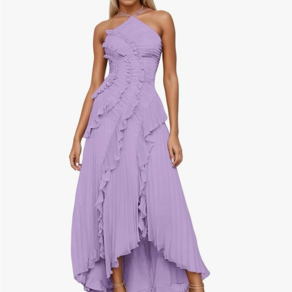 Elegant Lavender Ruffle Dress